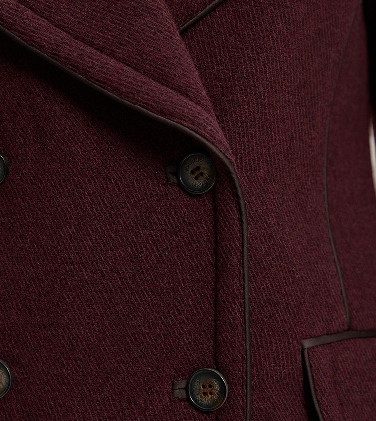Wool Hybrid Double Breasted Tailored Coat