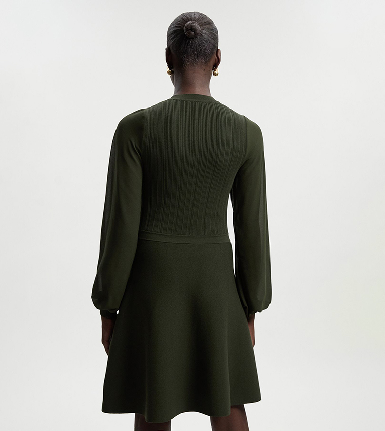 Viscose Blend Long Sleeves Mini Dress