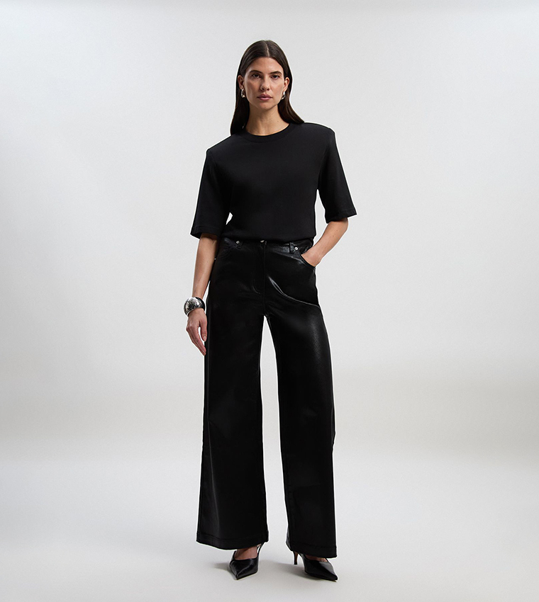 Karen Millen  Wide Leg Jeans - Black Wide Leg Jeans