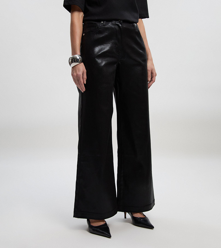 Karen Millen  Wide Leg Jeans - Black Wide Leg Jeans