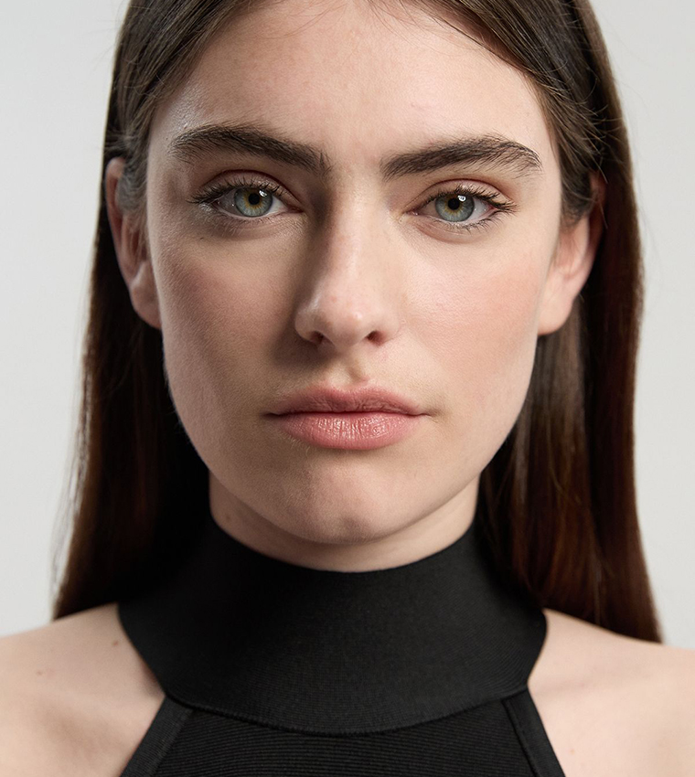 Bandage High Neck Buckle Trim Midi Dress