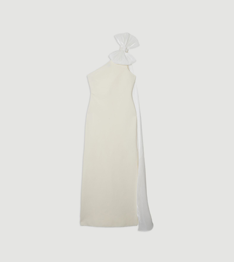 Petite Bandage Figure Form Knit Cape Detail Maxi Dress