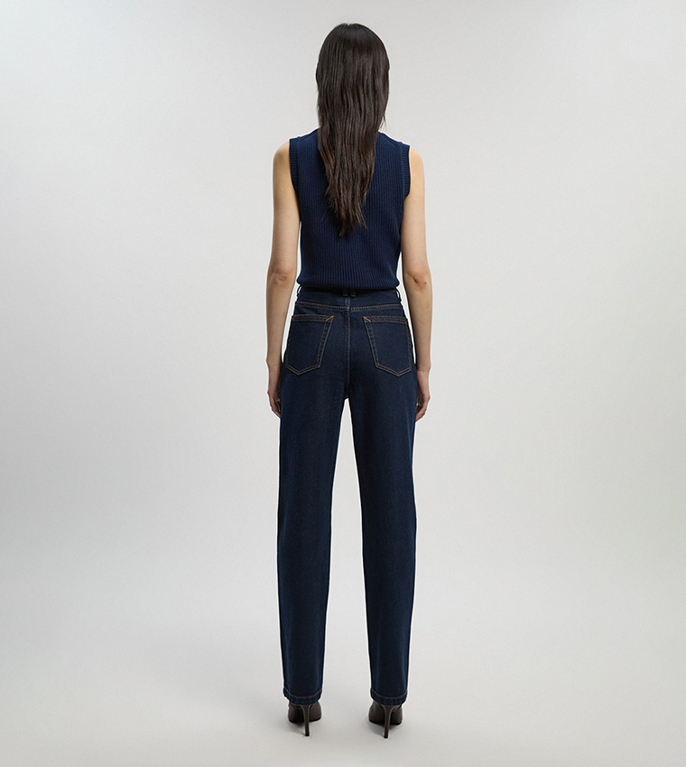 Petite High Waist Straight Fit Jeans