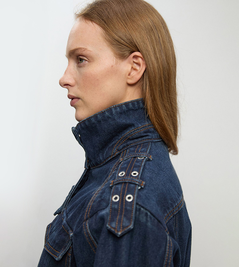 Belted Safari Denim Jacket