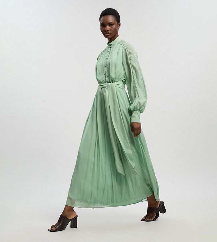 mint green dress with sleeves Glamourous mint-green dress – ALBINA DYLA
