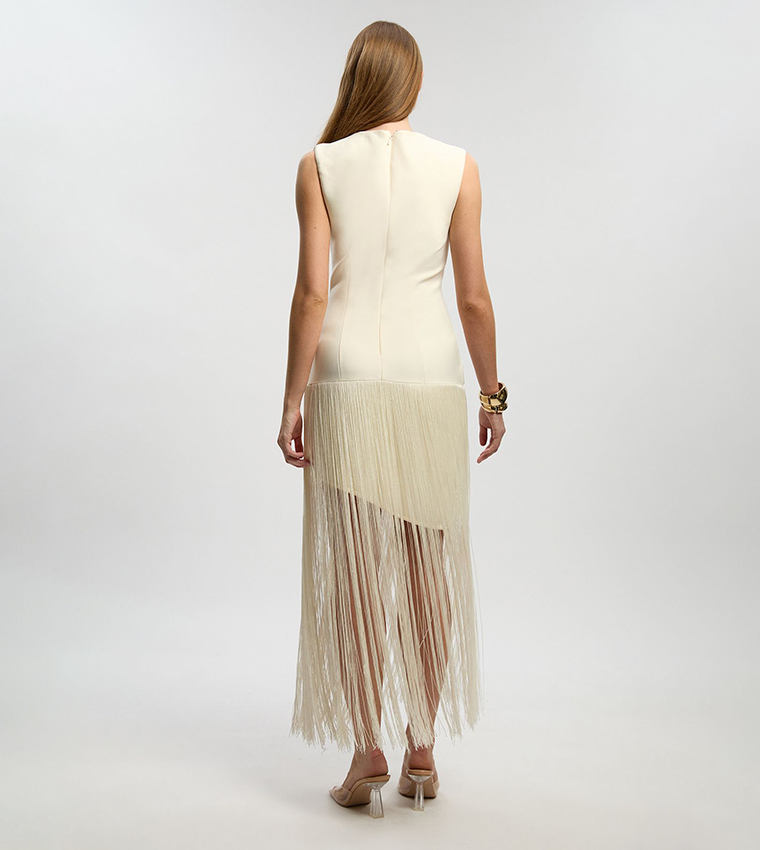 فستان محبوك ضيق بشرابات عند الحافة