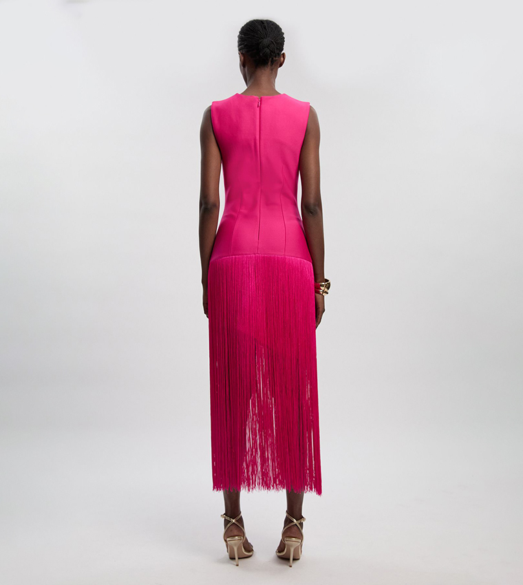 فستان محبوك ضيق بشرابات عند الحافة