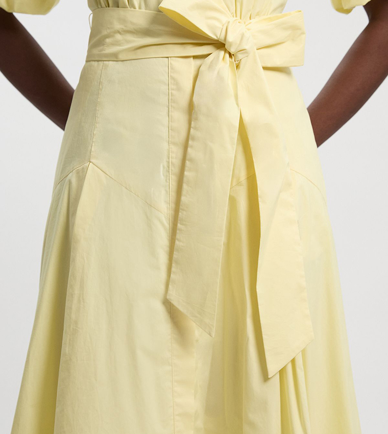 فستان قميص ميدي قطن كم باف