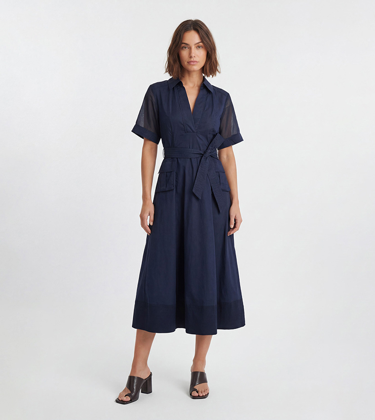 فستان ميدي قطن أورجاندي 