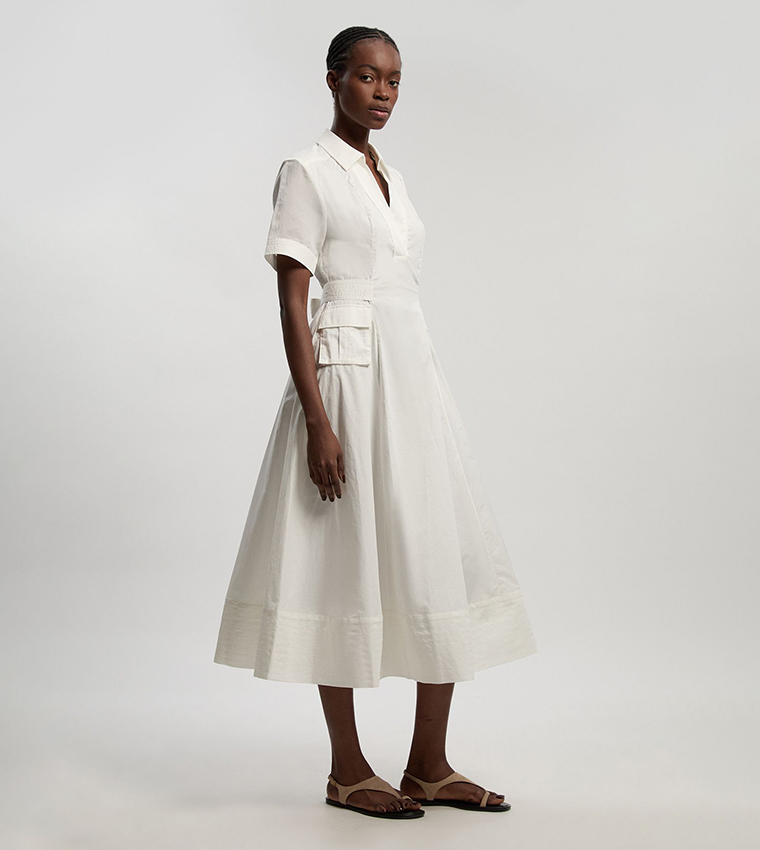 فستان ميدي قطن أورجاندي للمقاسات الصغيرة