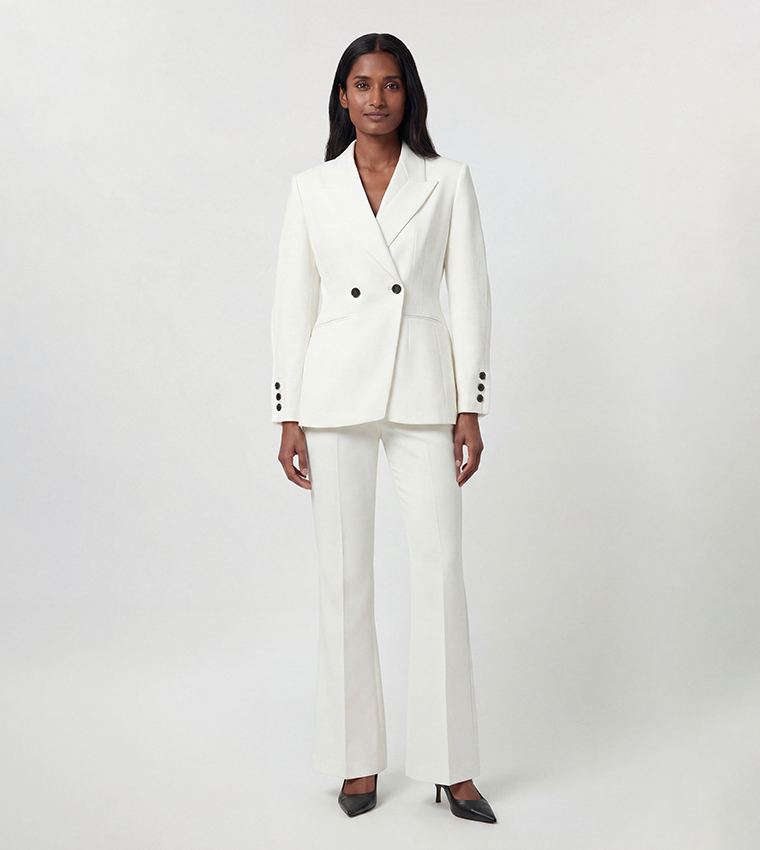 Compact Stretch Sculpted Waist Tailored Blazer