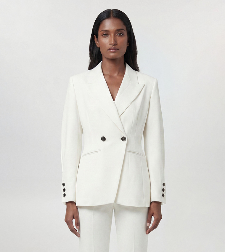 Compact Stretch Sculpted Waist Tailored Blazer