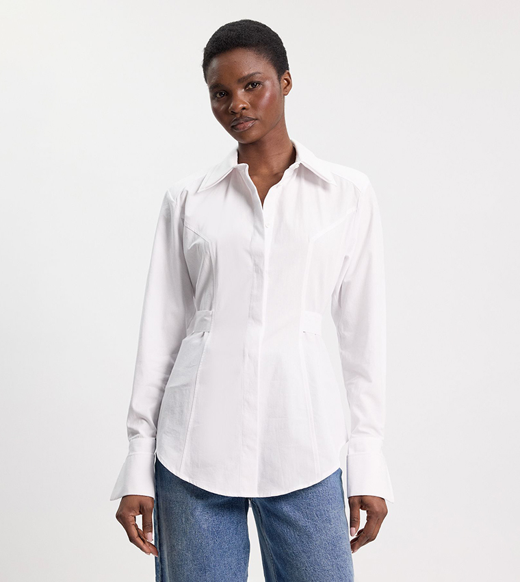 Woven Fitted Long Sleeves Shirt