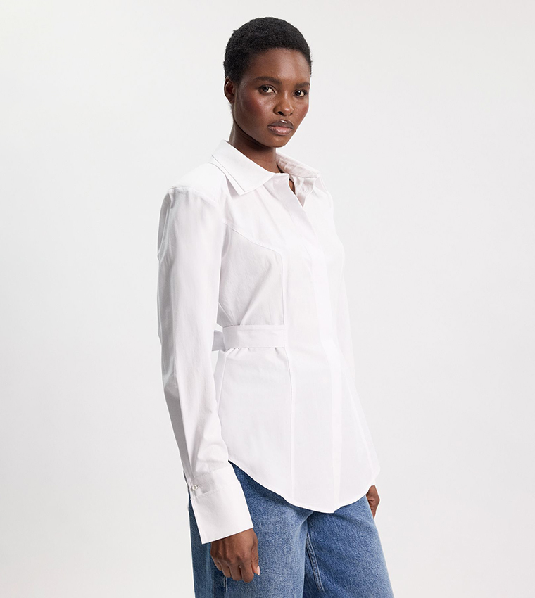 Woven Fitted Long Sleeves Shirt