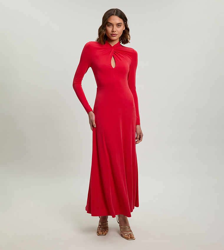 Long Sleeves Jersey Maxi Dress
