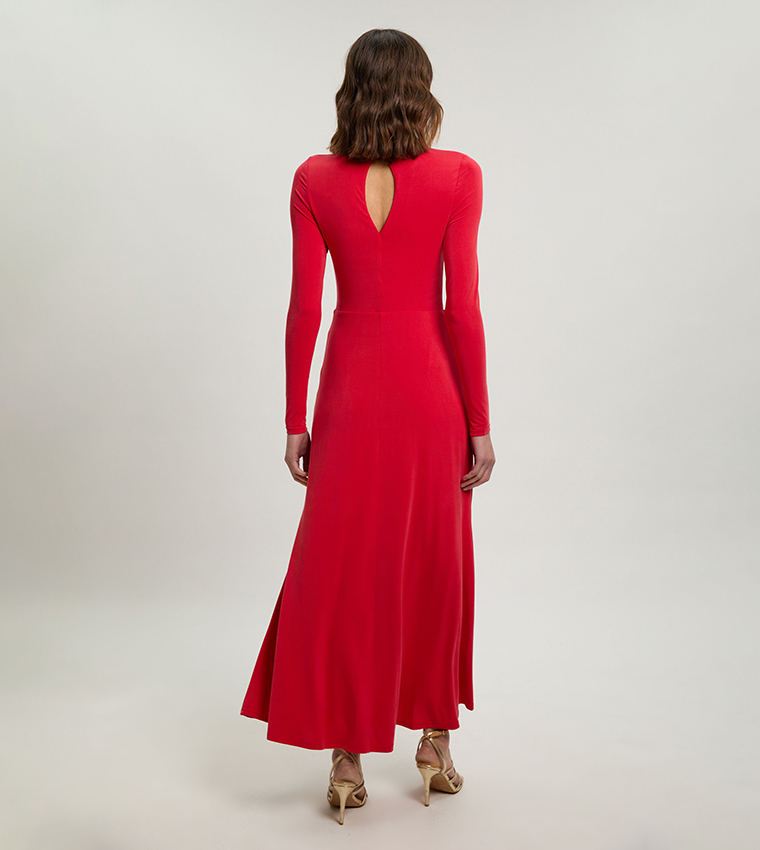 Long Sleeves Jersey Maxi Dress