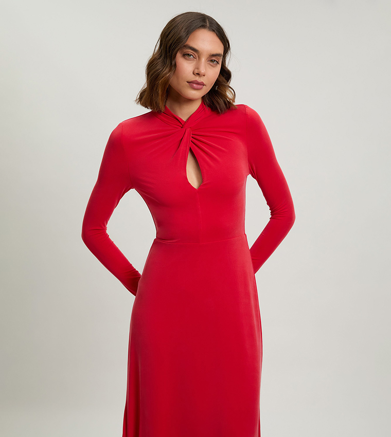 Long Sleeves Jersey Maxi Dress
