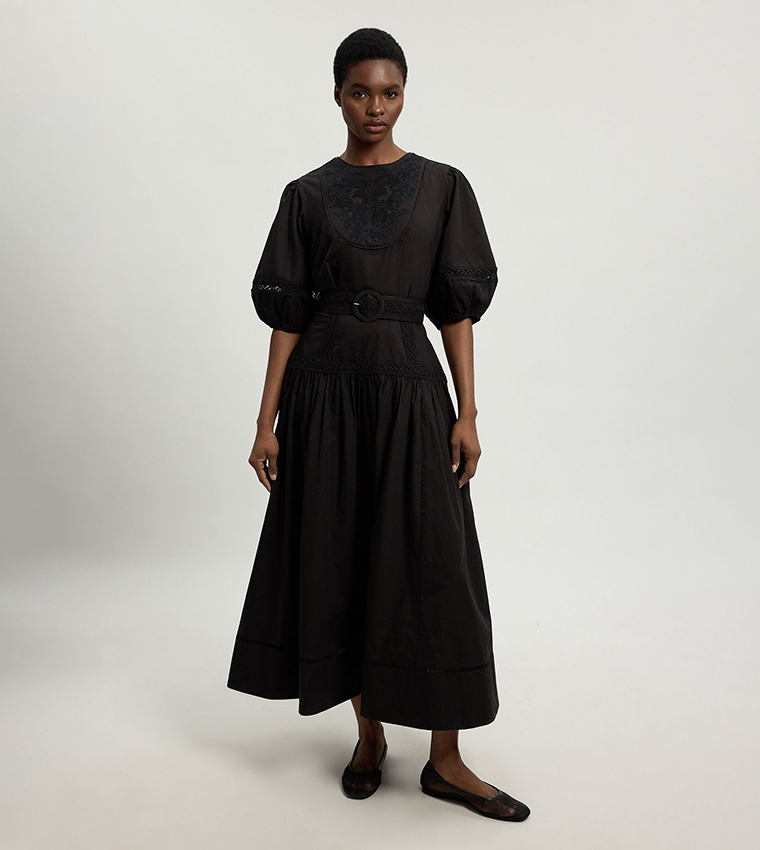 fit and flare midaxi dress Multi Oasis Lace Fit and Flare Midaxi Dress