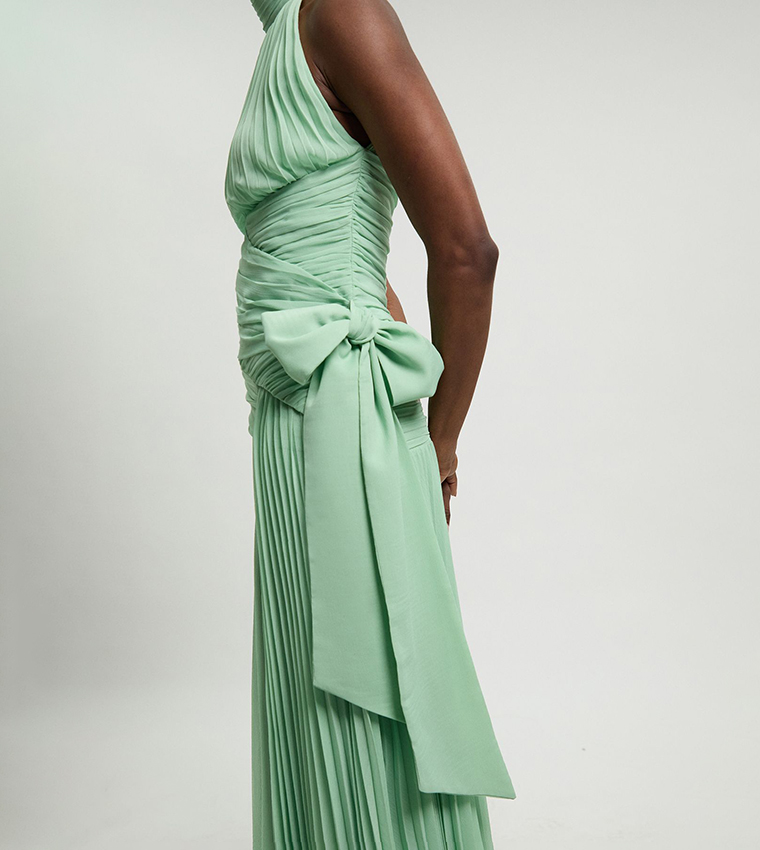 Pleated Chiffon Halterneck Top