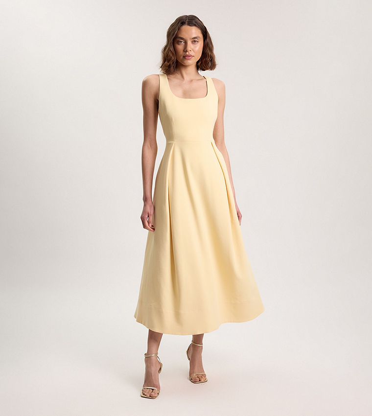 Tailored Sleeveless Midi Dress