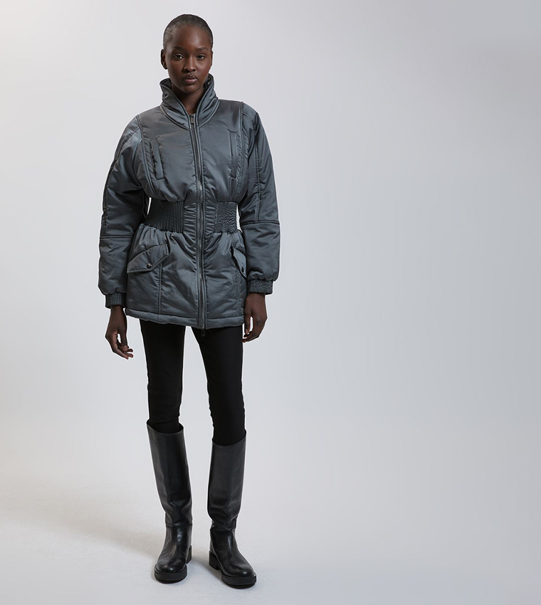 Padded Cinched Coat