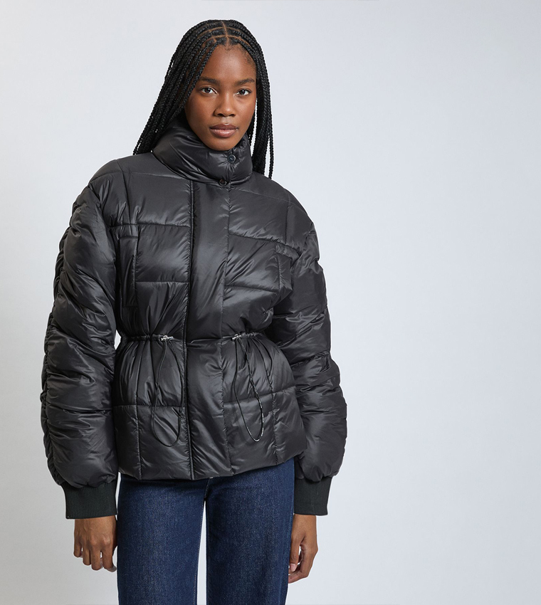 Square Padded High Neck Coat
