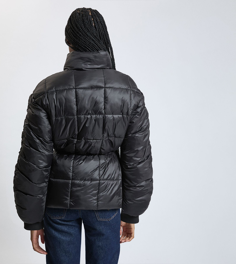 Square Padded High Neck Coat