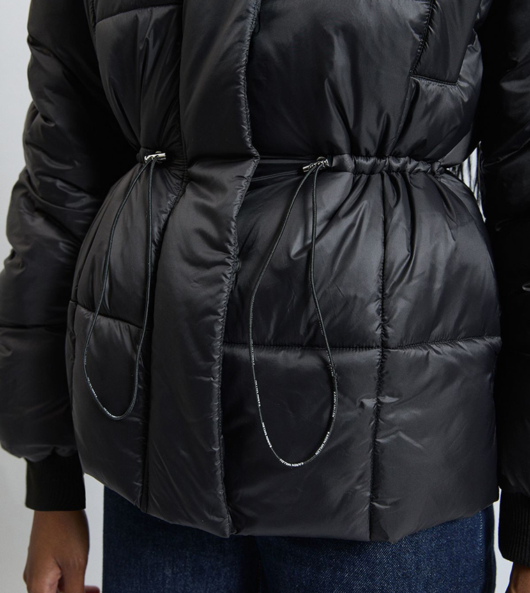 Square Padded High Neck Coat