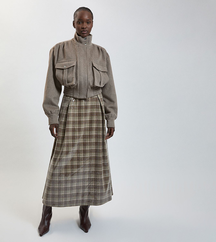 Wool Blend Tailored Coat