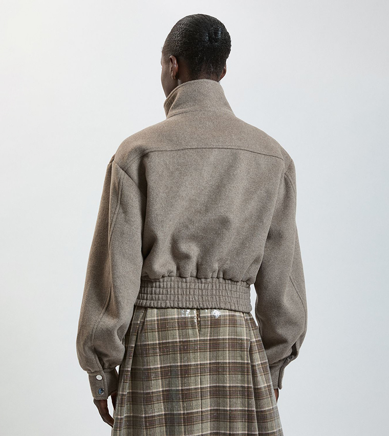 Wool Blend Tailored Coat