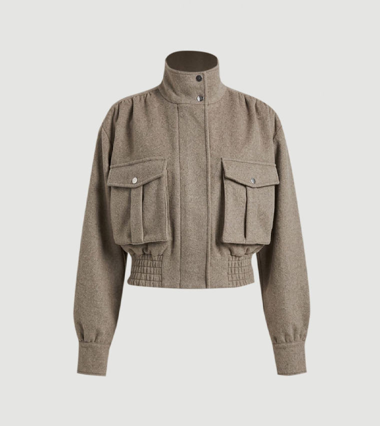 Wool Blend Tailored Coat