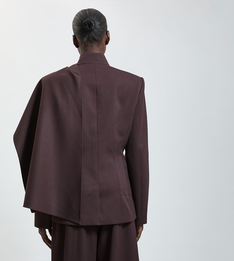 Tailored Drape Wrap Blazer