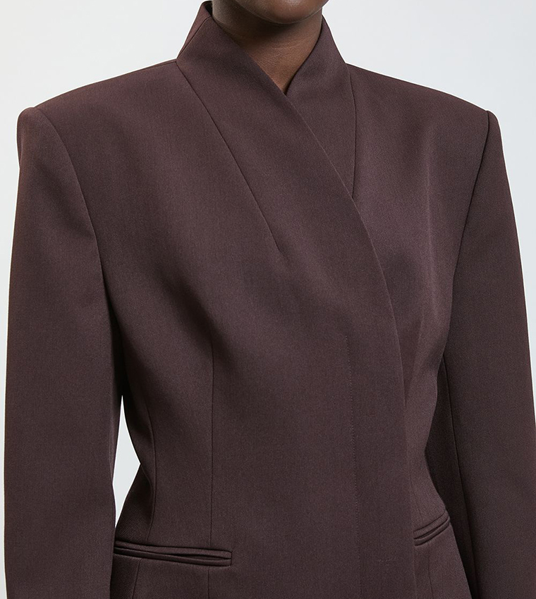 Tailored Drape Wrap Blazer