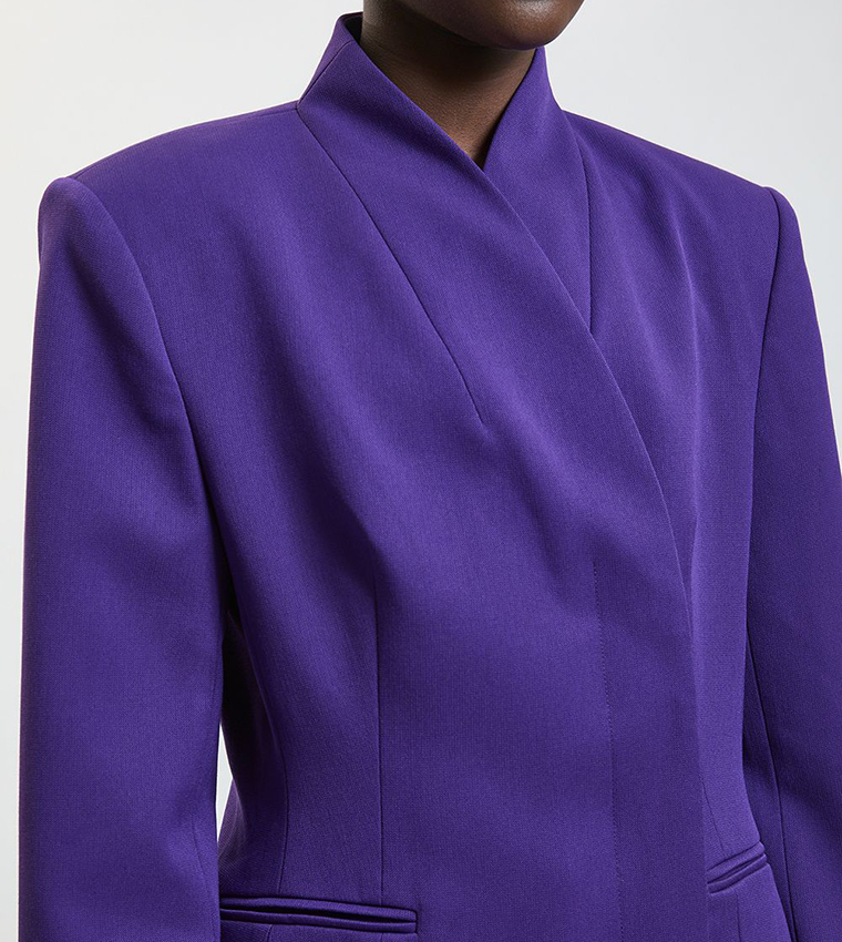 Tailored Drape Wrap Blazer