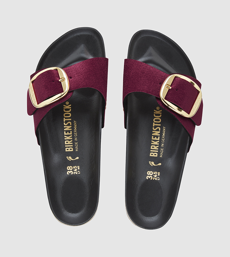 Madrid Big Buckle Textile Velvet Maroon
