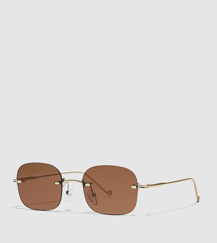 Angelina Rimless Square Sunglasses