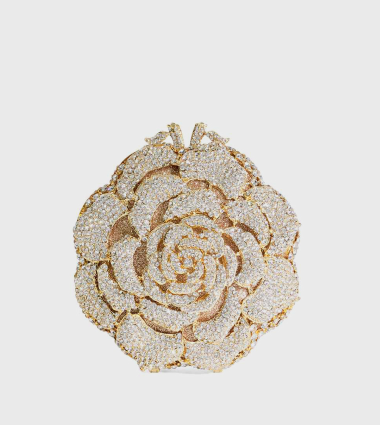 BLING Embellished Rose Clutch