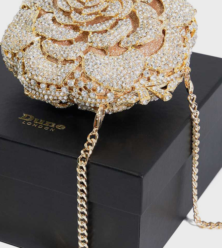 BLING Embellished Rose Clutch