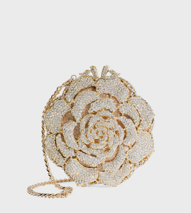 BLING Embellished Rose Clutch