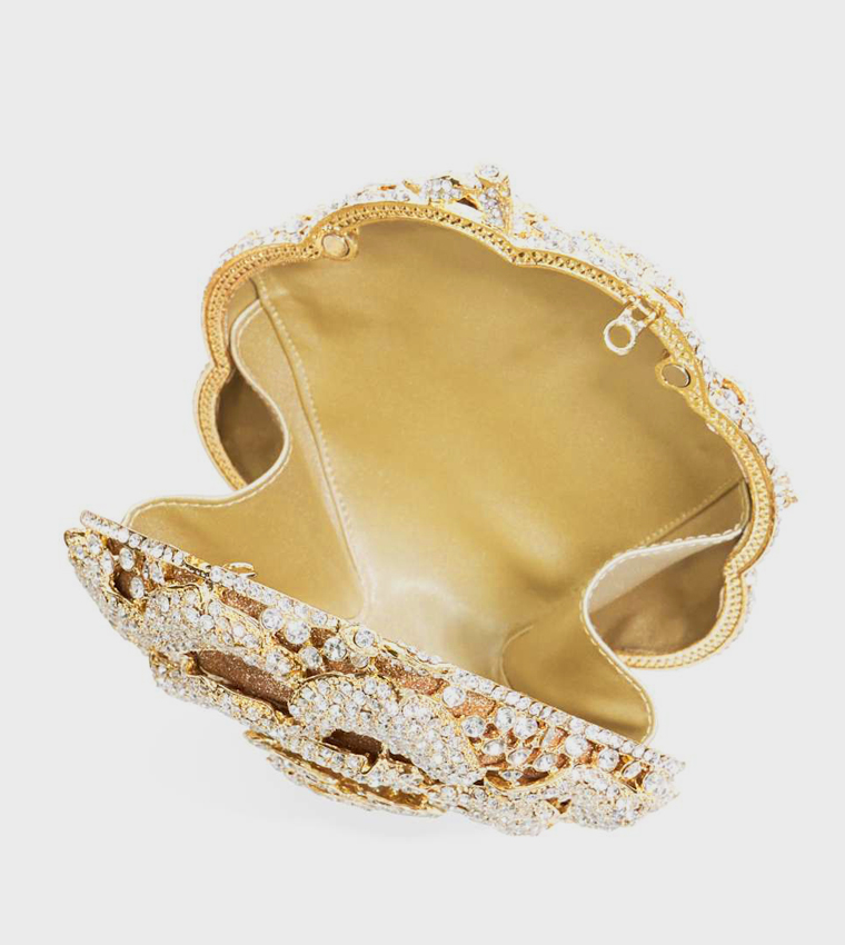 BLING Embellished Rose Clutch