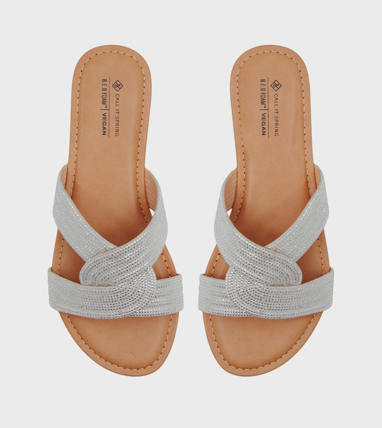 BLISSS Embellished Flat Sandals