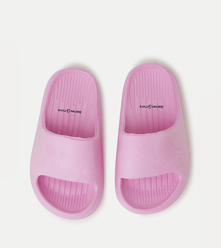 Solid Open Toe Slides