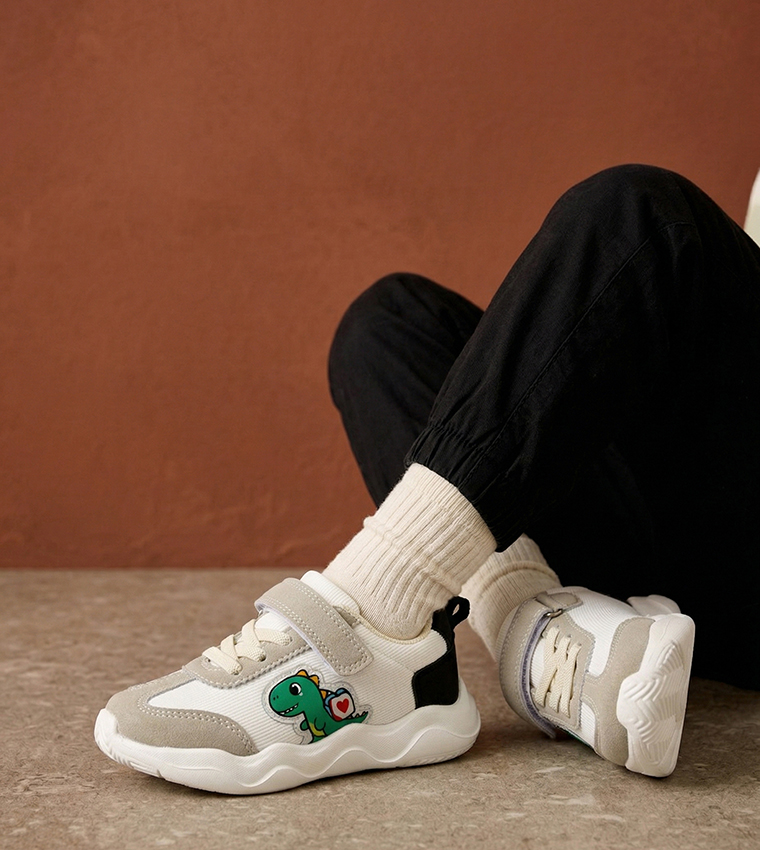 Color Block Velcro Closure Sneakers