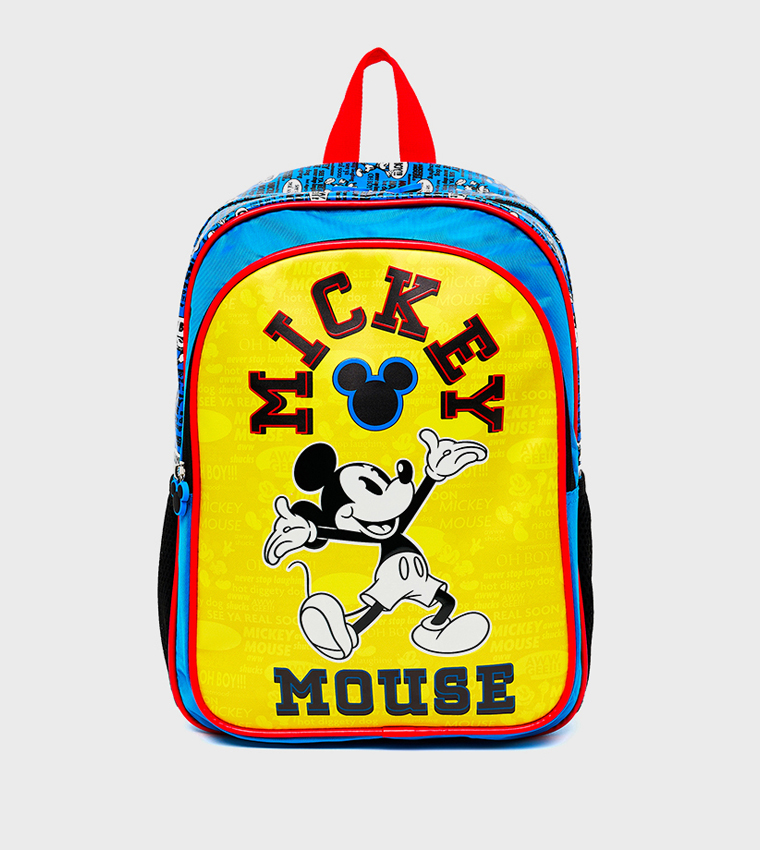 Mickey Mouse Graphic Print Zippered Backpack - 14"