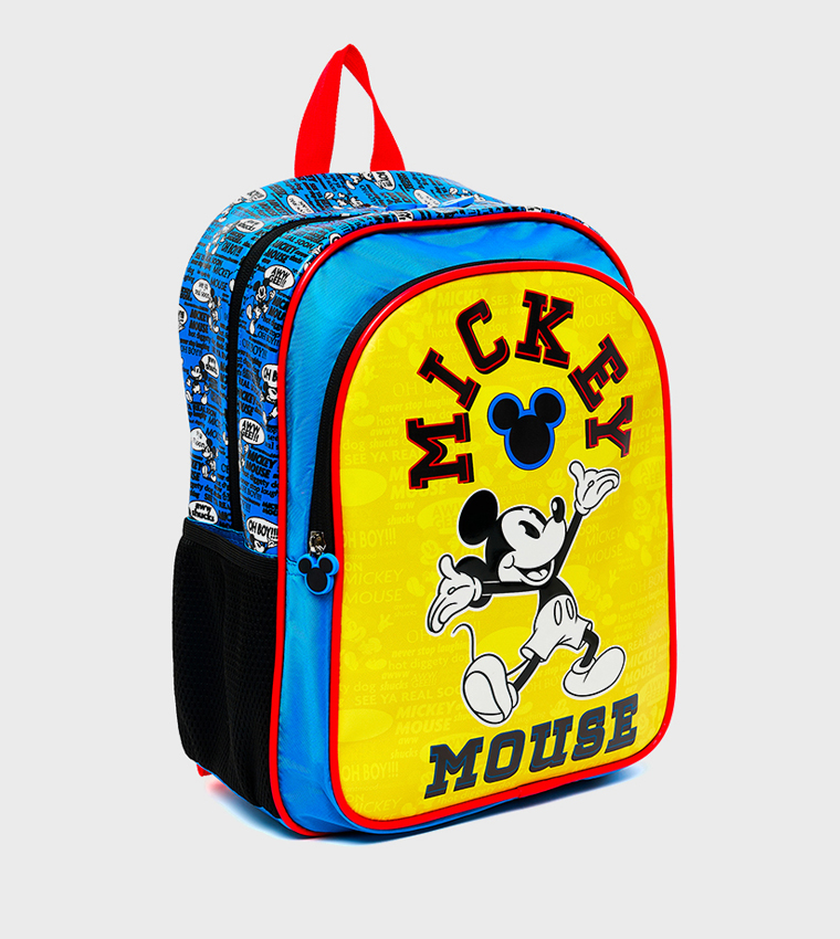 Mickey Mouse Graphic Print Zippered Backpack - 14"