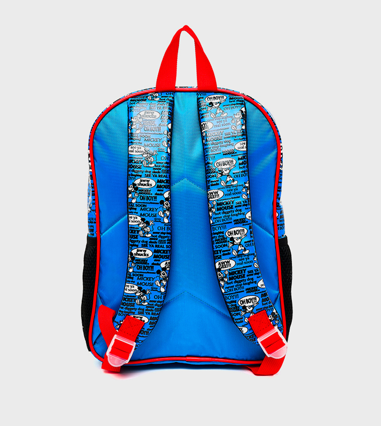 Mickey Mouse Graphic Print Zippered Backpack - 14"