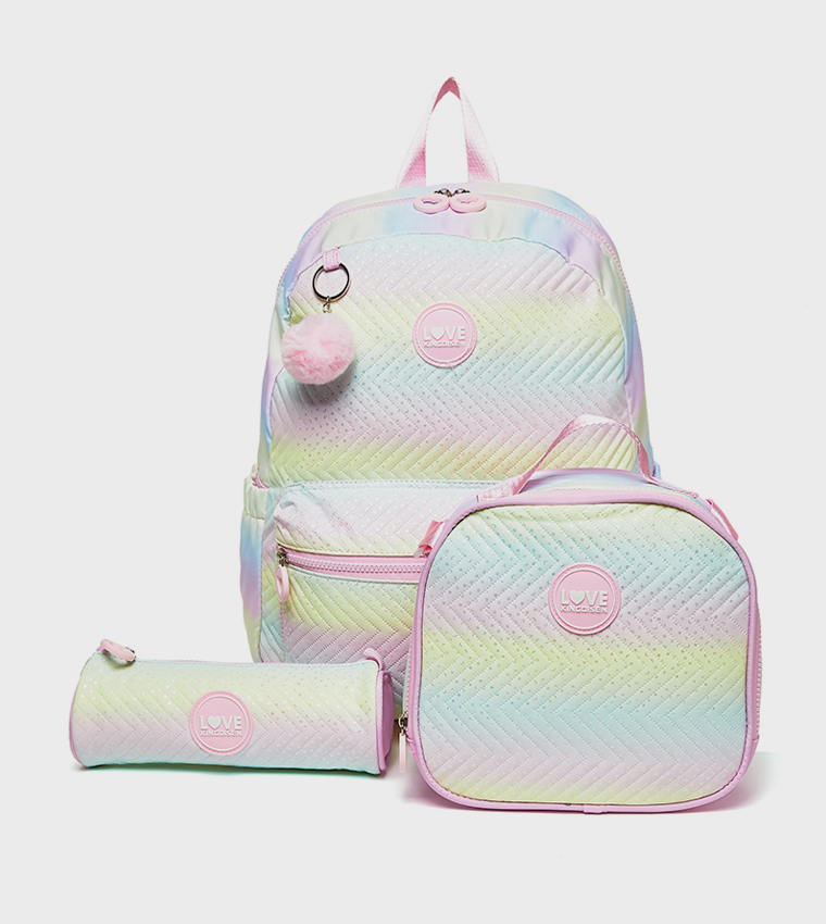 3 Piece Patterned Backpack Set