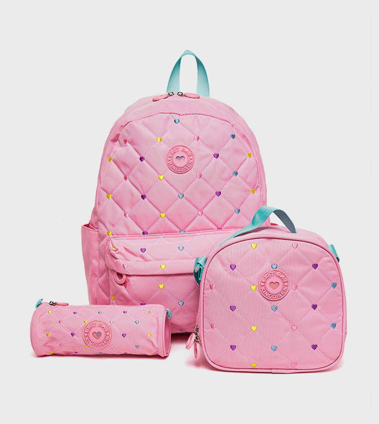 3 Piece Quilted Backpack Set