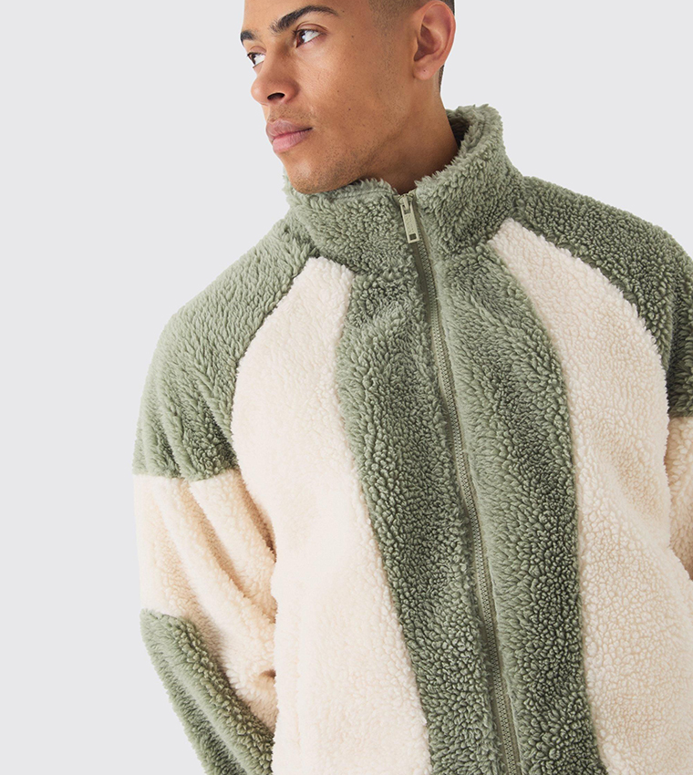 Color Block Borg Jacket
