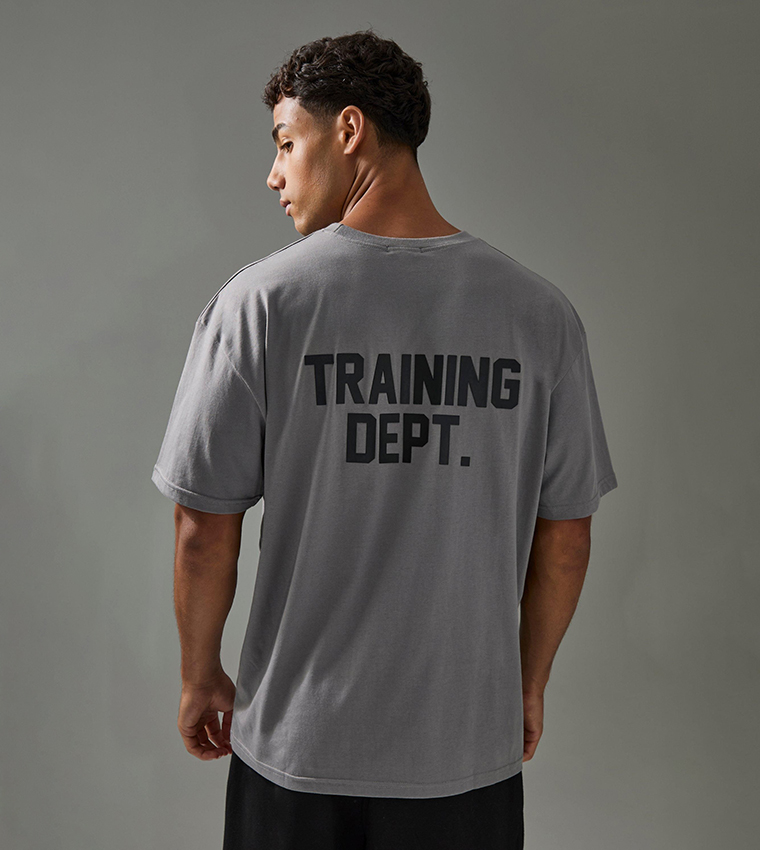 boohooMAN  Round Neck T-Shirts - Grey Casual T-Shirts